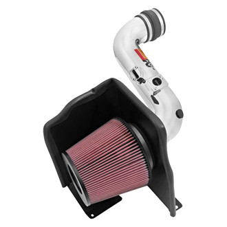 K&N® - 77 Series High-Flow Performance Aluminum Polished Cold Air Intake System with Red Filter