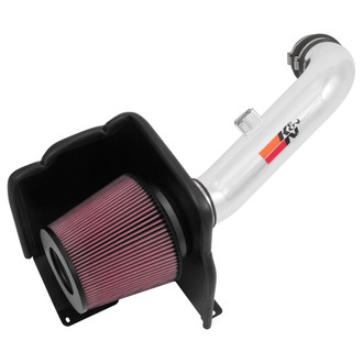 K&N® - 77 Series High-Flow Performance Aluminum Polished Cold Air Intake System with Red Filter