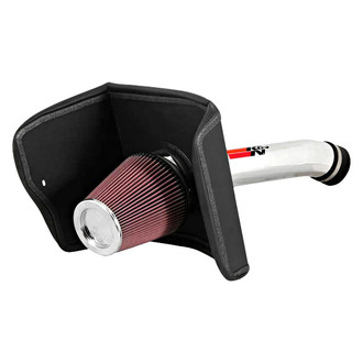 K&N® - 77 Series High-Flow Performance Aluminum Polished Cold Air Intake System with Red Filter