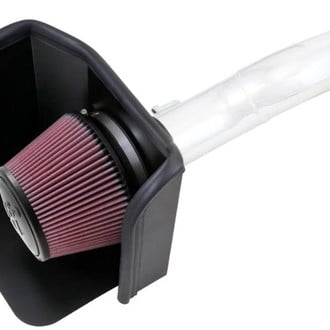 K&N® - 77 Series High-Flow Performance Aluminum Polished Cold Air Intake System with Red Filter