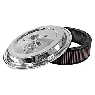 K&N® - Replacement Round Red Air Filter Kit with Chrome Lid