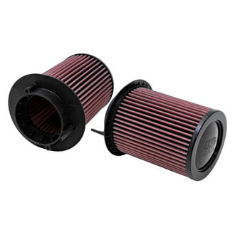 K&N® - E Series Round Straight Red Air Filter (5.625" BOL x 5" TOL x 6.625" H)