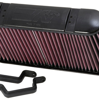 K&N® - E Series Unique Red Air Filter (13.375" BOL x 4" BOW x 11.625" TOL x 2.5" TOW x 6.375" H)