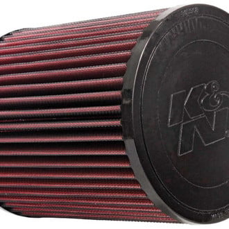 K&N® - E Series Round Straight Red Air Filter (3.375" F x 5.813" OD x 7.25" H)