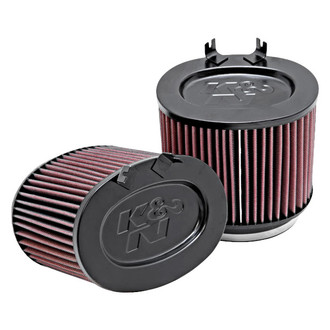 K&N® - E Series Oval Straight Air Filter with Closed Top