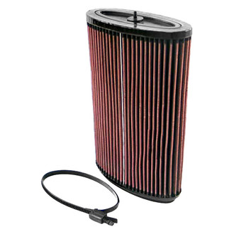 K&N® - E Series Oval Red Air Filter (6.25" F x 7.438" BOL x 3.125" BOW x 7.75" TOL x 3.375" TOW x 11.563" H)