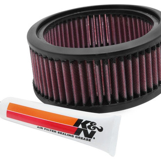 K&N® - E Series Round Straight Red Air Filter without Inner Wire (4.625" ID x 6" OD x 2.5" H)