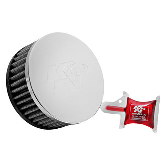 K&N® - Round Straight Red Air Filter (2.25" F x 4.5" OD x 2" H)