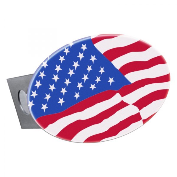 Knockout Decals® - 2" Trailer Hitch Receiver Cover with US Flag Logo
