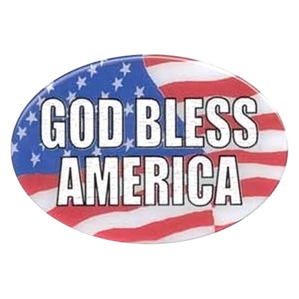 Knockout Decals® - 2" Trailer Hitch Receiver Cover with God Bless America on Flag Logo