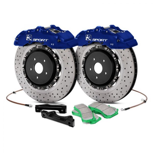  KSport® - SuperComp Cross Drilled Floating Front Brake Kit with 8-Piston Calipers
