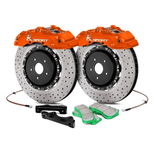  KSport® - SuperComp Cross Drilled Floating Rear Brake Kit with 4-Piston Calipers