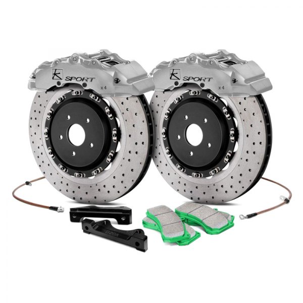  KSport® - SuperComp Cross Drilled Fixed Rear Brake Kit with 4-Piston Calipers