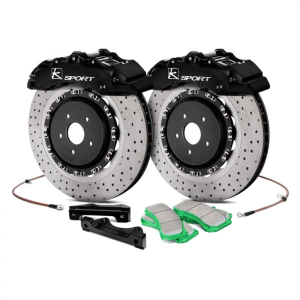  KSport® - SuperComp Cross Drilled Floating Rear Brake Kit with 4-Piston Calipers