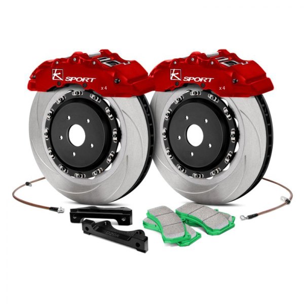  KSport® - SuperComp Slotted Floating Rear Brake Kit with 4-Piston Calipers