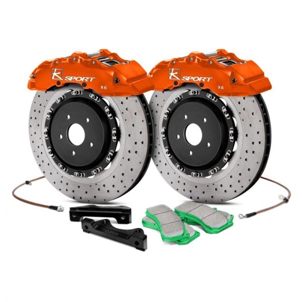  KSport® - SuperComp Cross Drilled Fixed Rear Brake Kit with 8-Piston Calipers