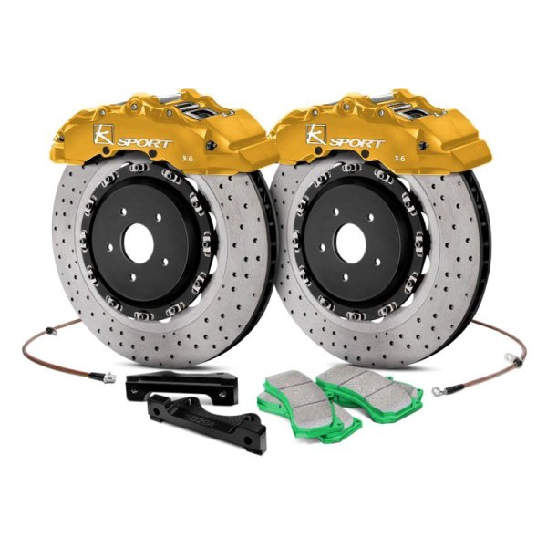  KSport® - SuperComp Cross Drilled Floating Rear Brake Kit with 8-Piston Calipers