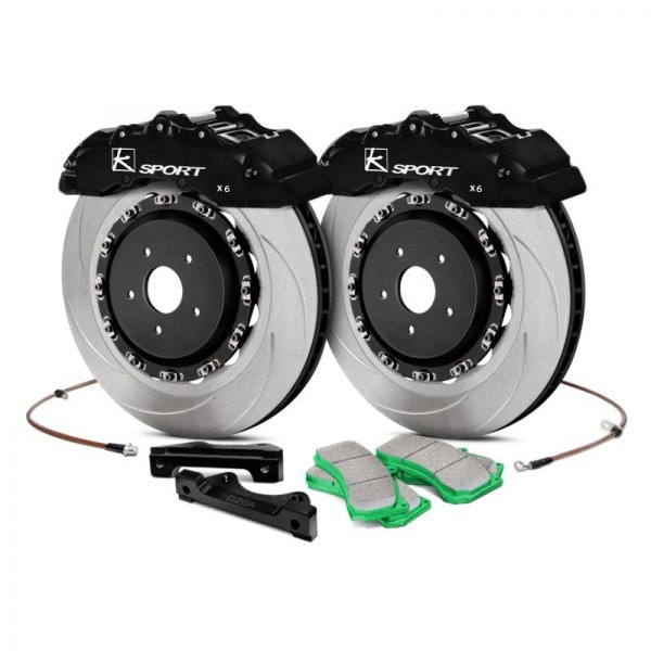  KSport® - SuperComp Slotted Fixed Rear Brake Kit with 8-Piston Calipers