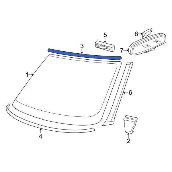 Land Rover OE DCB101380 Front Upper Windshield Molding