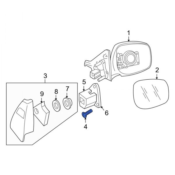 Door Mirror Housing Bolt