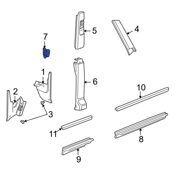 Body B-Pillar Trim Panel Clip