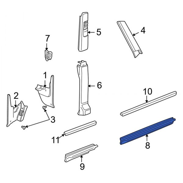 Land Rover OE EAP100700PUB Front Door Sill Plate