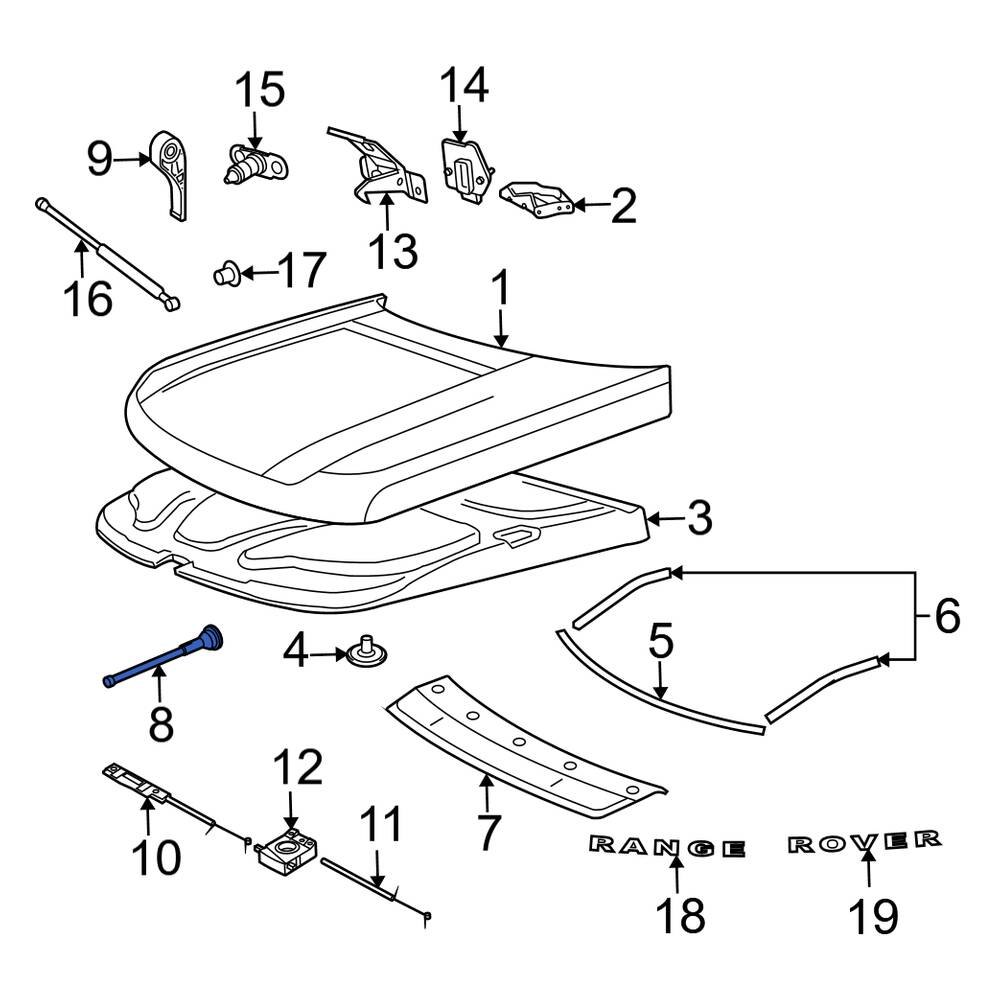 Land Rover OE LR011706 Front Hood Release Cable