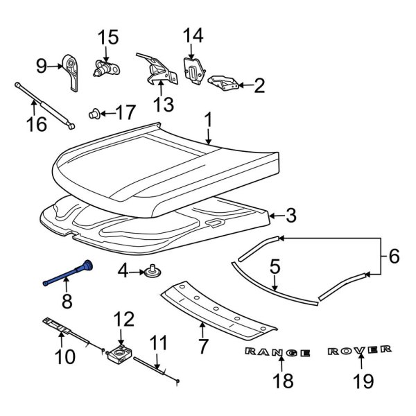 Land Rover OE LR011706 Front Hood Release Cable