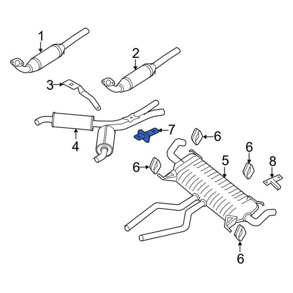 Land Rover OE WCU500260 Right Exhaust System Hanger Bracket