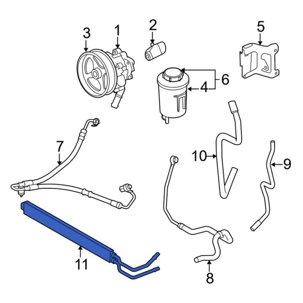 Land Rover OE QGC500171 Front Power Steering Cooler