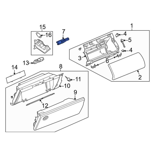 Land Rover OE FNC500140PUY Front Upper Glove Box Latch