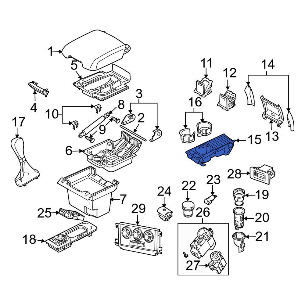 Land Rover OE FJI500120PVA - Front Console Cup Holder