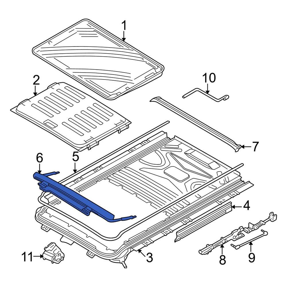 Land Rover OE EFJ000020 Sunroof Deflector
