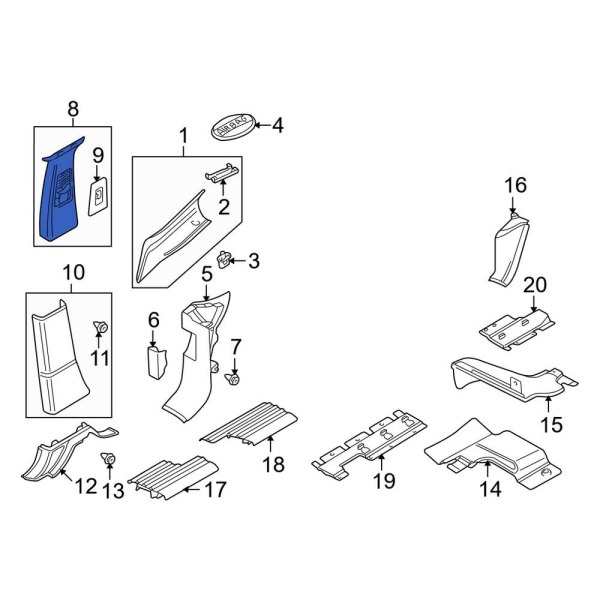 Door Pillar Post Trim Set