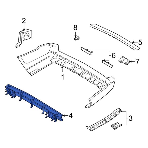 Land Rover OE LR021048 - Rear Bumper Impact Bar