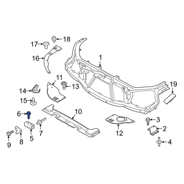 Radiator Support Splash Shield Bolt