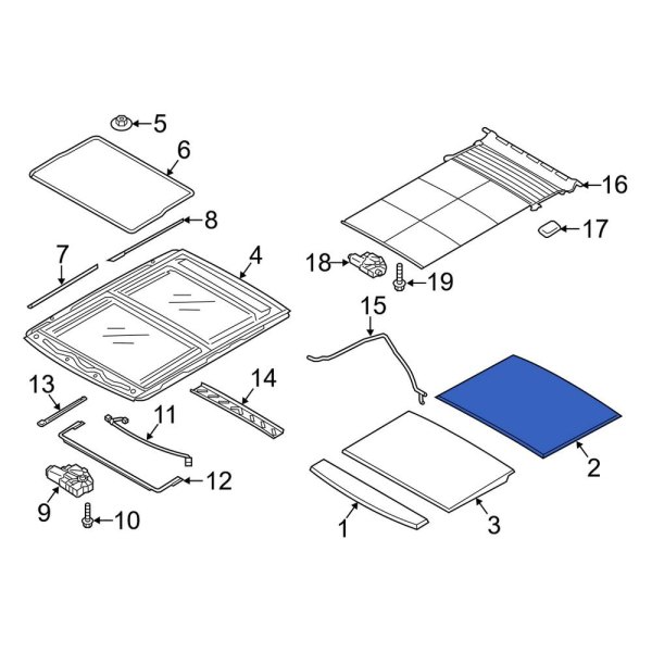Land Rover OE LR038285 Rear Roof Panel Glass