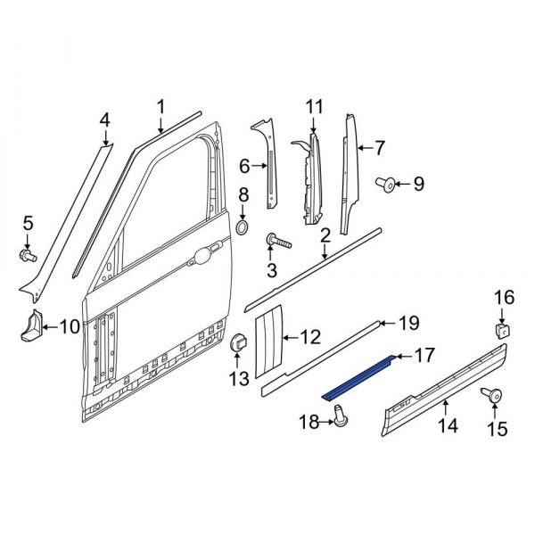 Land Rover OE LR050865 Door Molding Seal