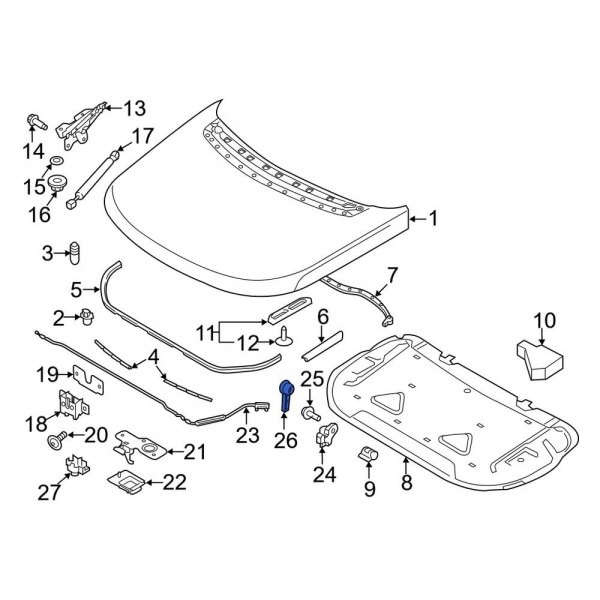 Land Rover OE LR137552 - Front Hood Release Handle