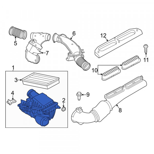Land Rover OE LR122708 Right Air Filter and Housing Assembly