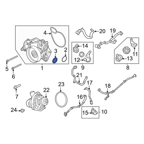 Engine Water Pump O-Ring