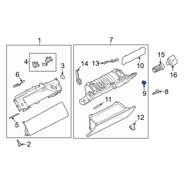 Glove Box Door Striker