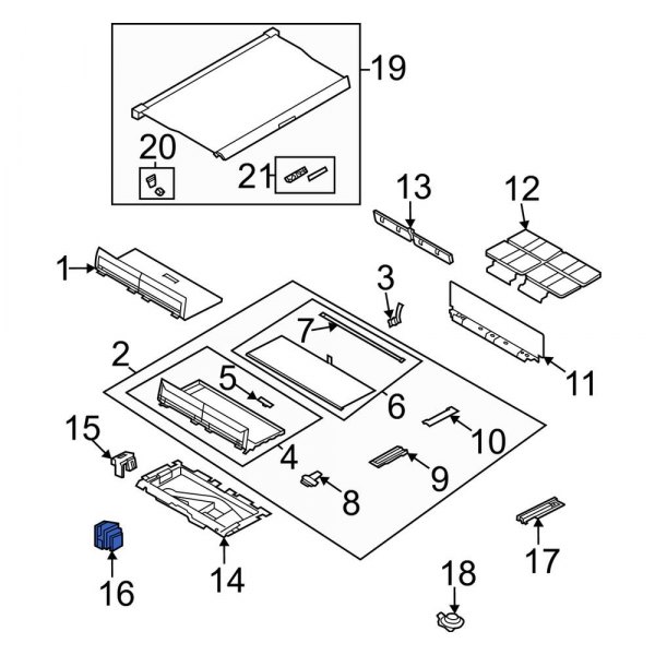 Trunk Floor Storage Box Bracket