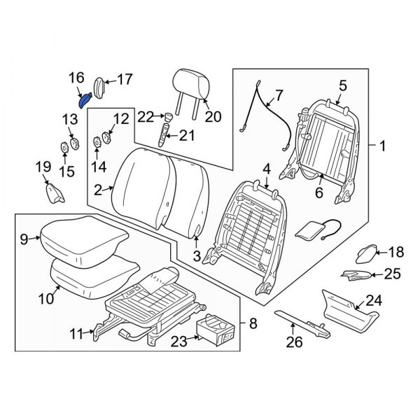 Seat Back Recliner Adjustment Handle