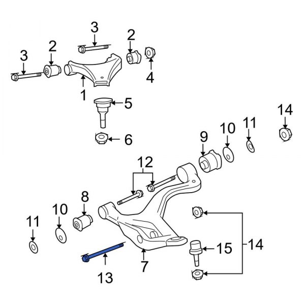 Land Rover OE RYG000440 Front Outer Suspension Control Arm Bolt