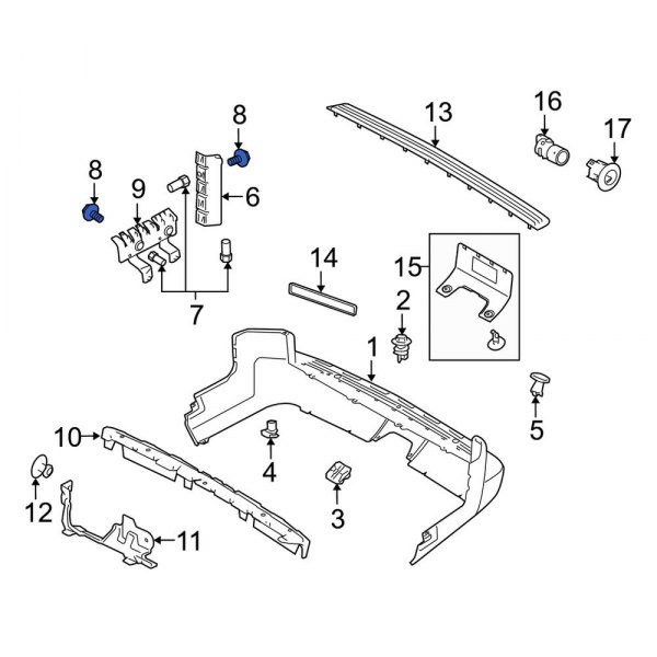 Bumper Cover Support Rail Screw