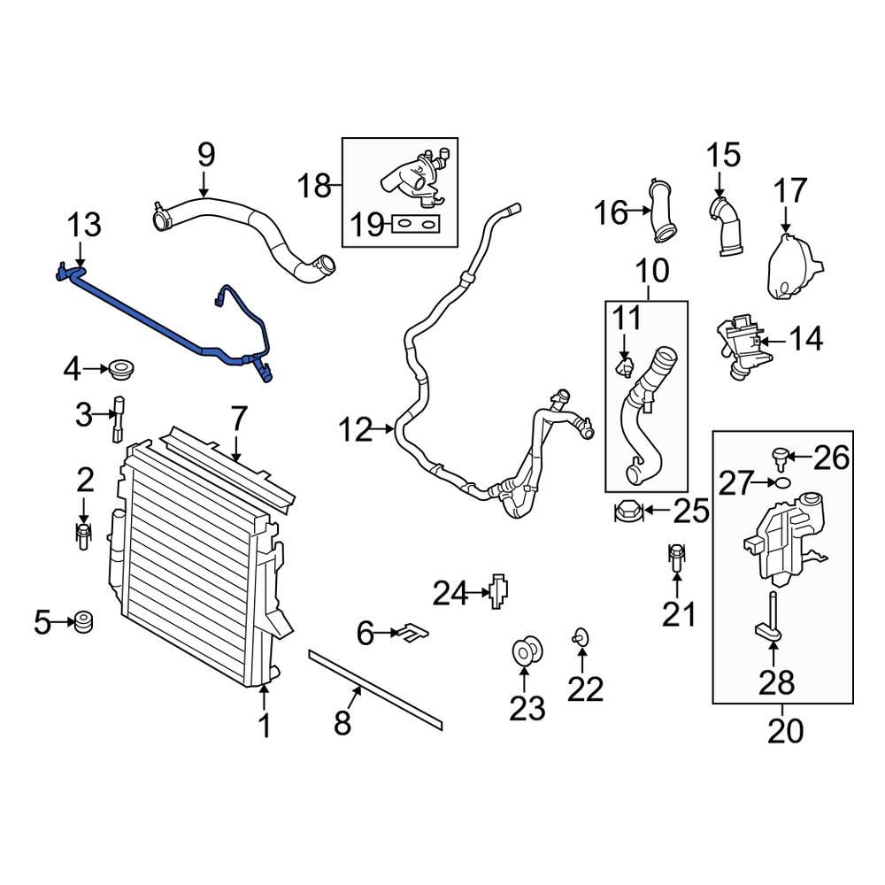 Land Rover OE LR013687 Engine Coolant Reservoir Hose
