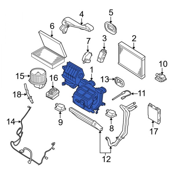 Land Rover OE LR065848 - Front HVAC Unit Case