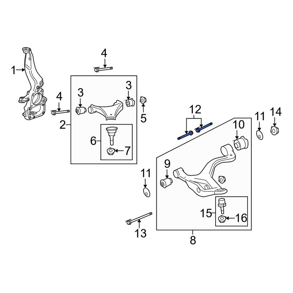 Land Rover OE RDI000034 Front Lower Inner Suspension Control Arm Bolt