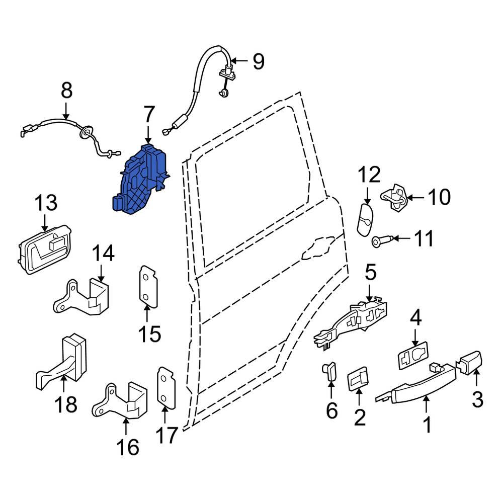 Land Rover OE LR091360 Right Door Latch Assembly